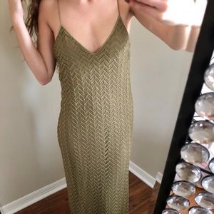 Guess Green Spaghetti Strap Maxi Dress Long Dress Size Medium New With Tags